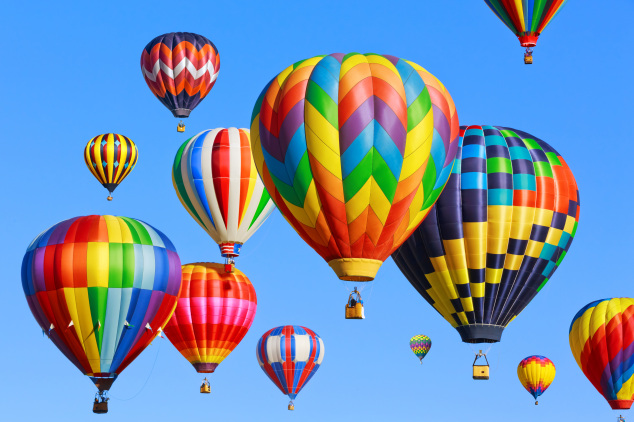 Colorful hot air balloons