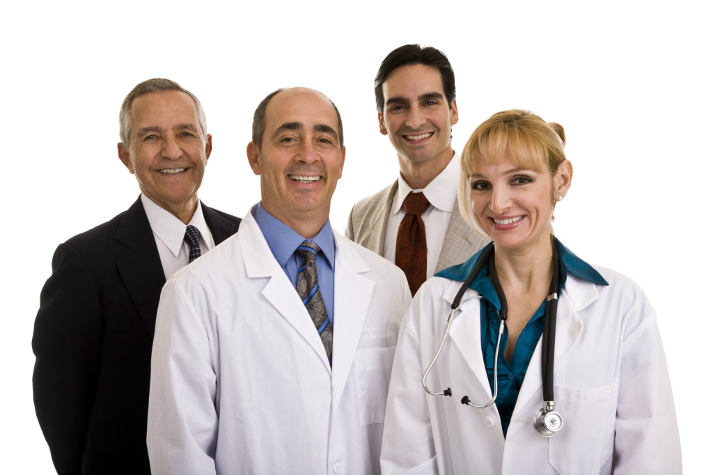 4doctors. Group of Patients with Doctors. Image of Doctors with Black background. Four doctors